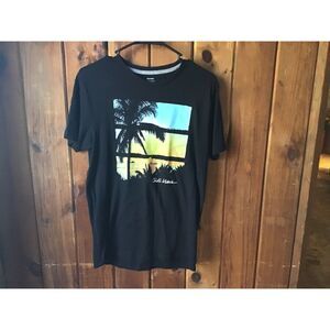 Old Navy Womens Size S Chill Vibes Palm Tree Graphic Tee T-Shirt Beach Tropics